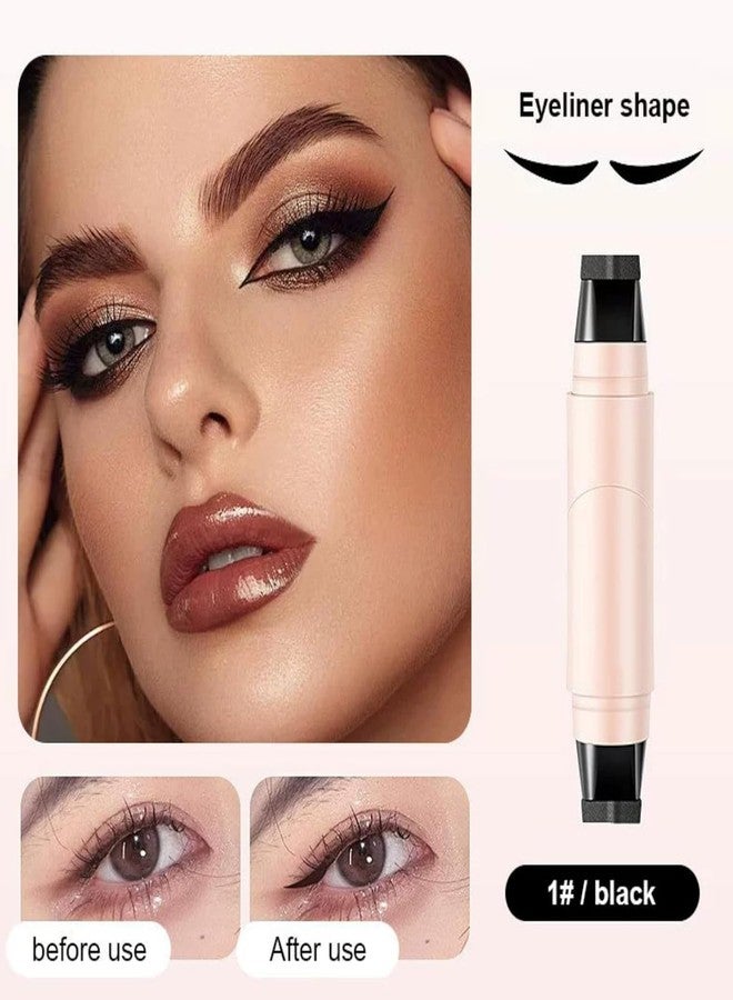Mrettick 2pcs Rotatable Eyeliner Stamp Set - Quick Shaping Tool with Left/Right Eye Marked, Smudge-Proof & Long-Lasting, Ready to Use, Flawless Winged Eyeliner for Beginners & Makeup Enthusiasts, Black & Brown - Image 3